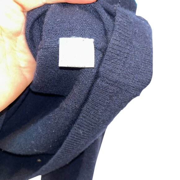 WYSE London navy blue Cashmere rainbow hearts elbows jumper sweater 2 M - Picture 3 of 5